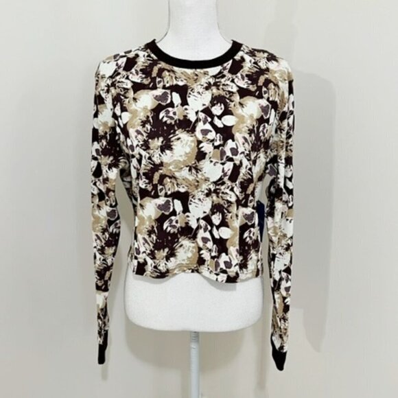 aerie Tops - Columbia North Cascades Long Sleeve Cropped Top Brown Floral Size XL